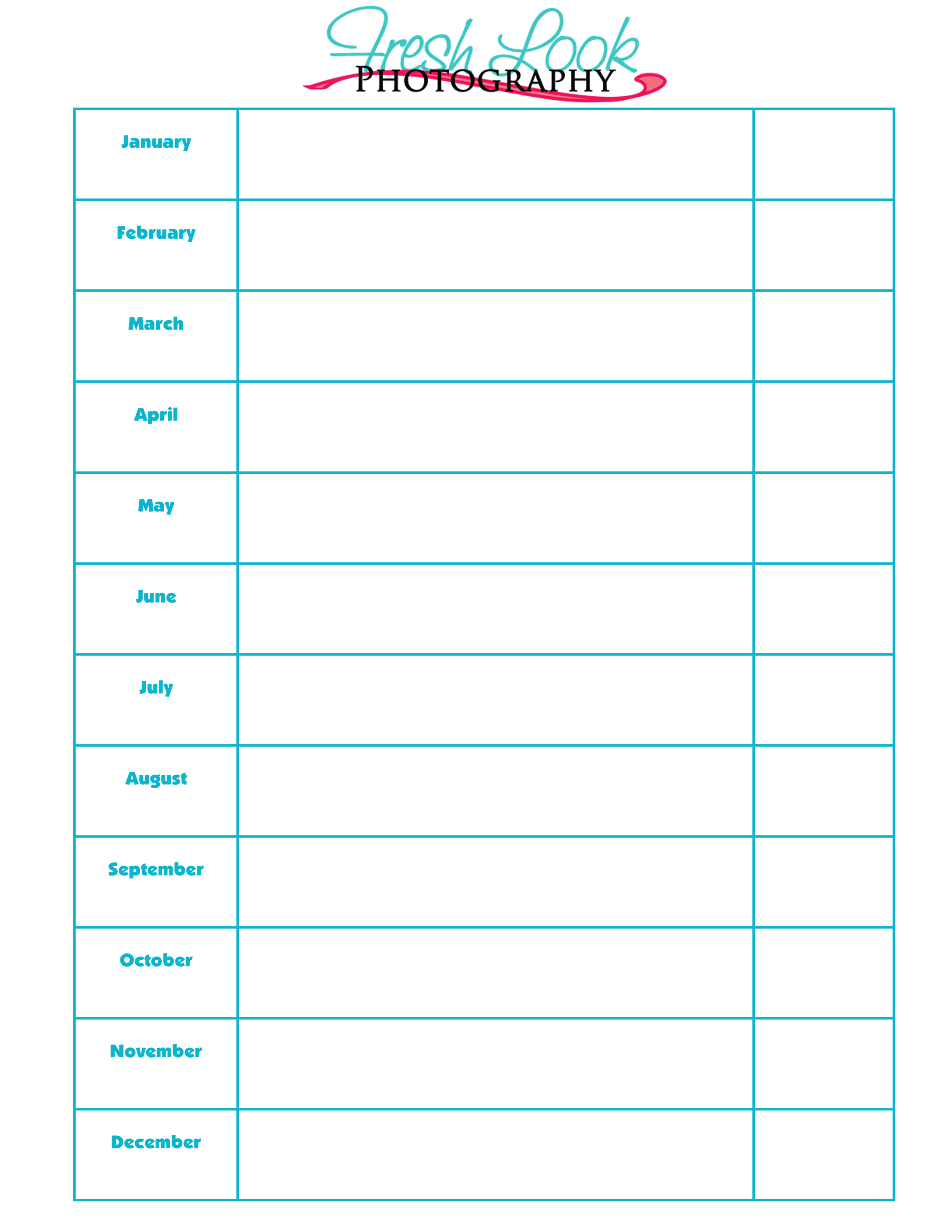At A Glance February 2013 Monthly Goals JudithsFreshLook