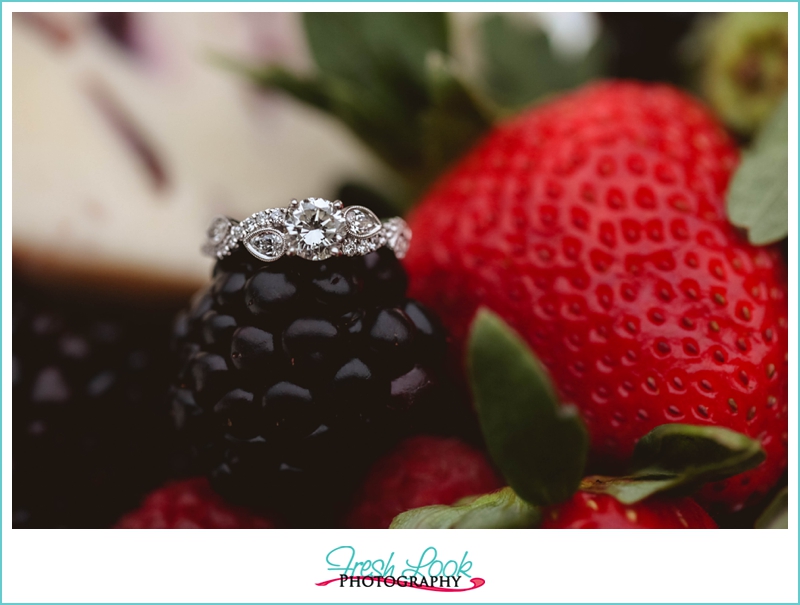 Fruit and engagement ring