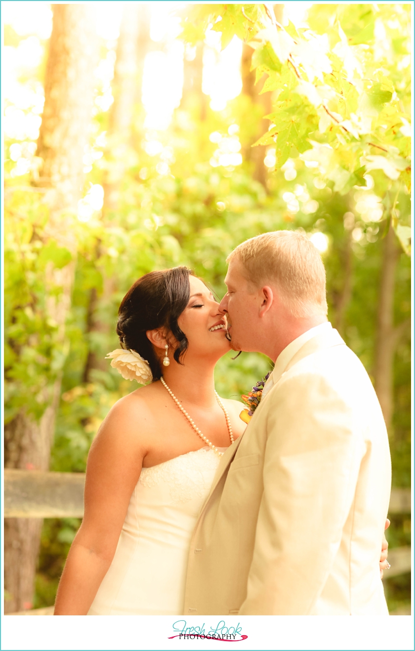 soft afternoon bride and groom