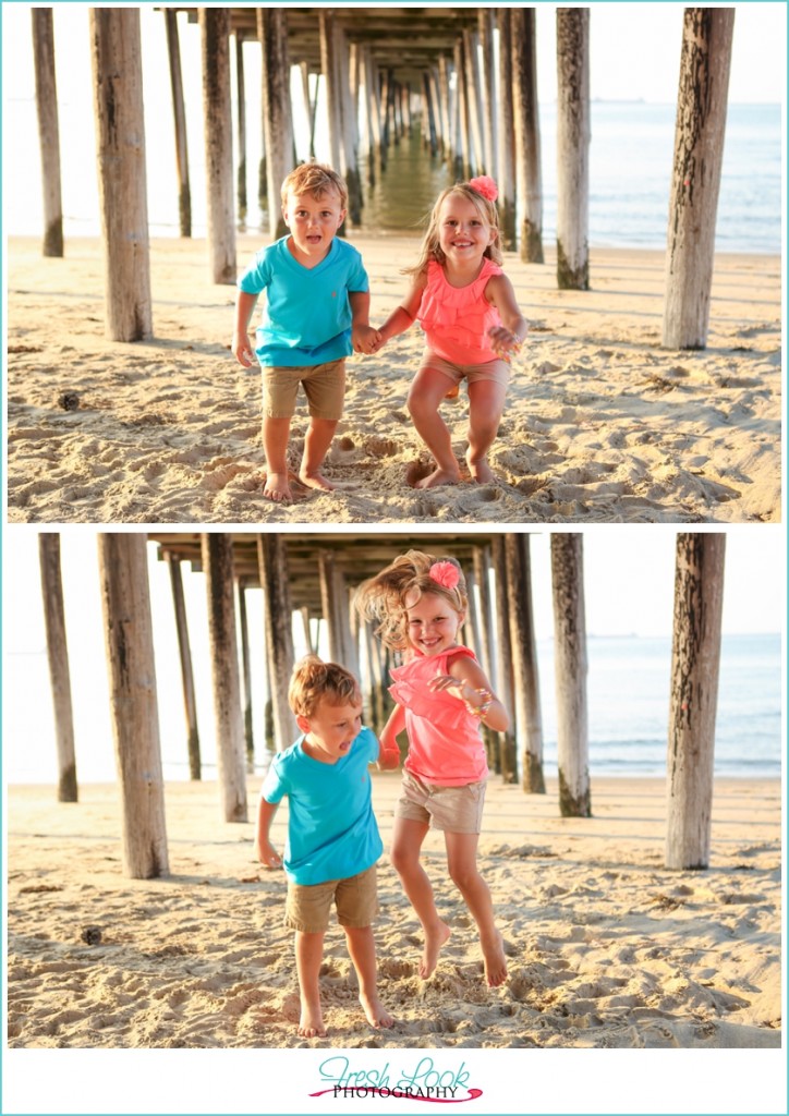 jumping on the beach