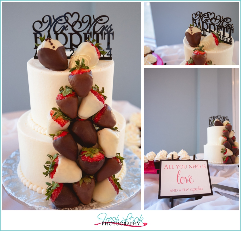 chocolate covered strawberries wedding cake