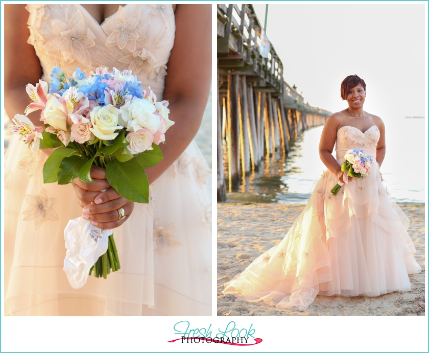 blush wedding gown