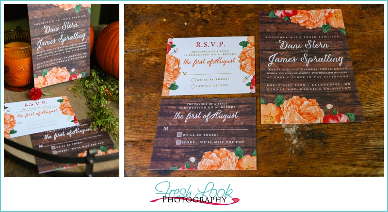 fall invitation stationery