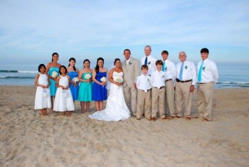 beach bridal party