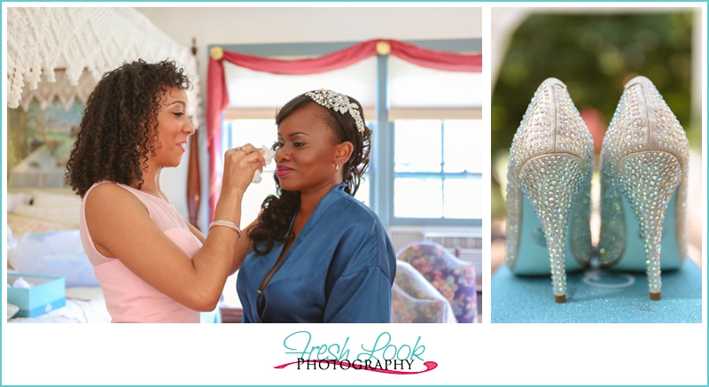 bride and shoes