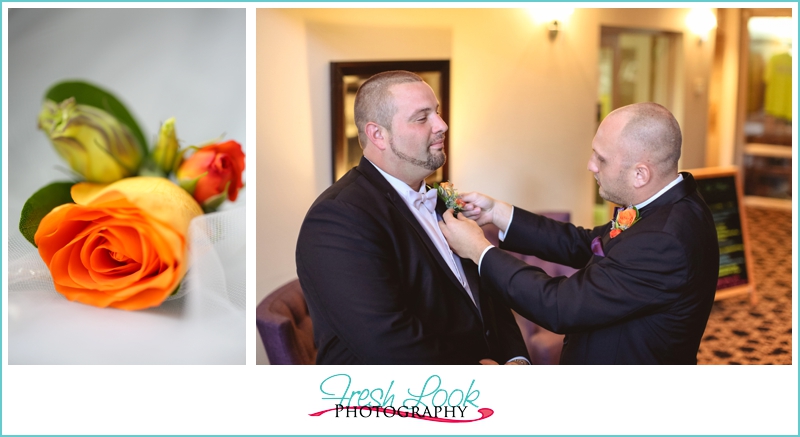 groom and boutonniere 