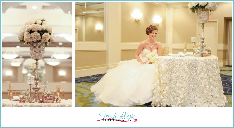 sweetheart table and bride