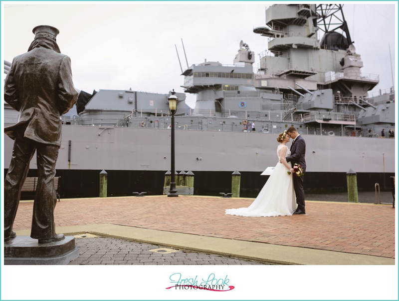 USS Wisconsin Bride and Groom