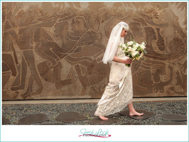 bride without shoes