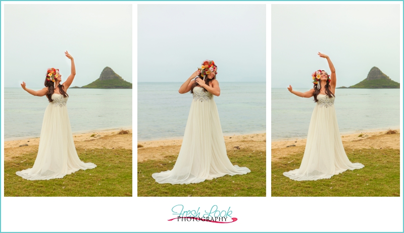 bride dancing hula