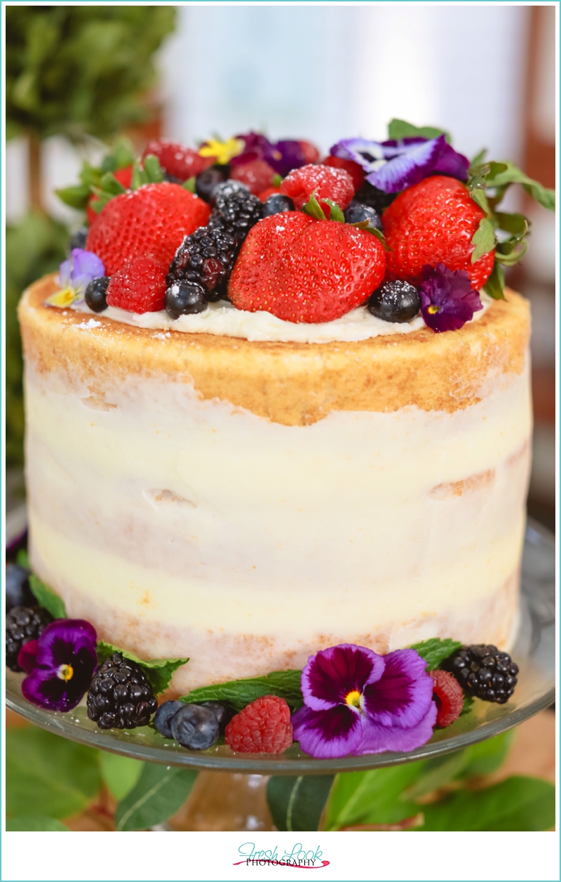 naked wedding cake