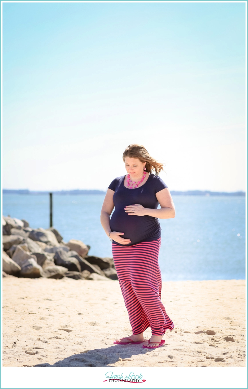 Yorktown beach maternity session