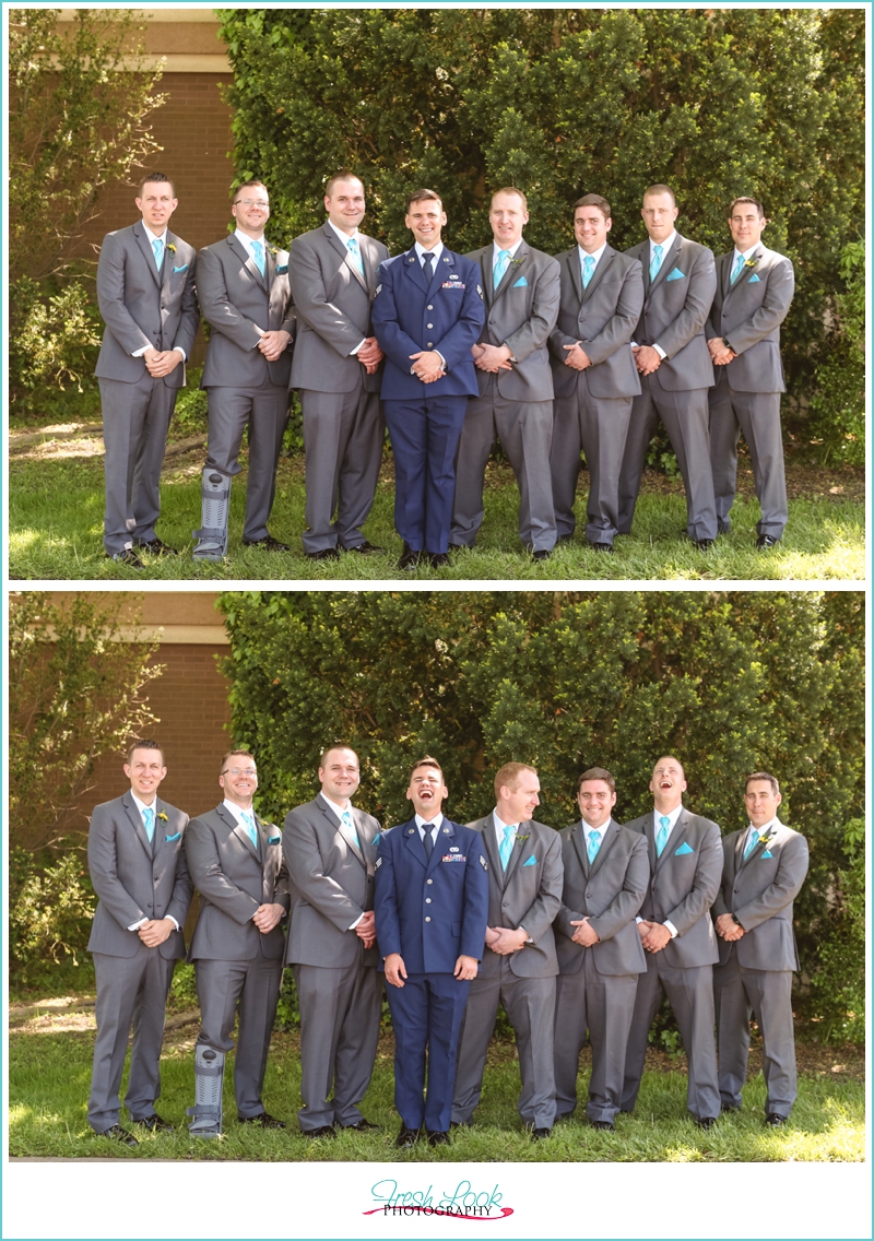 gray suits on groomsmen