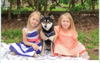 little girls and husky