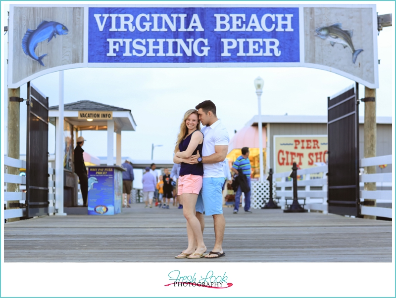 engagement photos on the pier