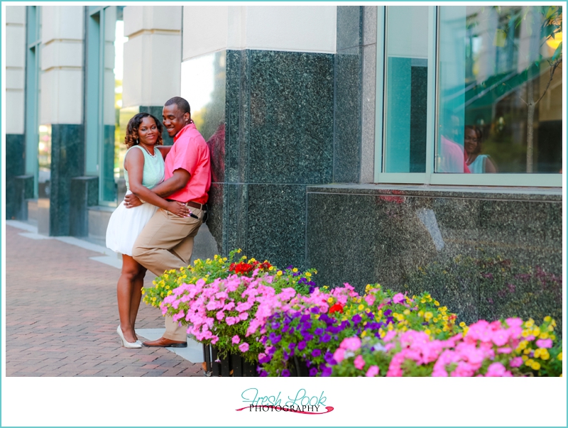 pink and teal couples photos