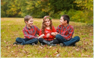 siblings laughing