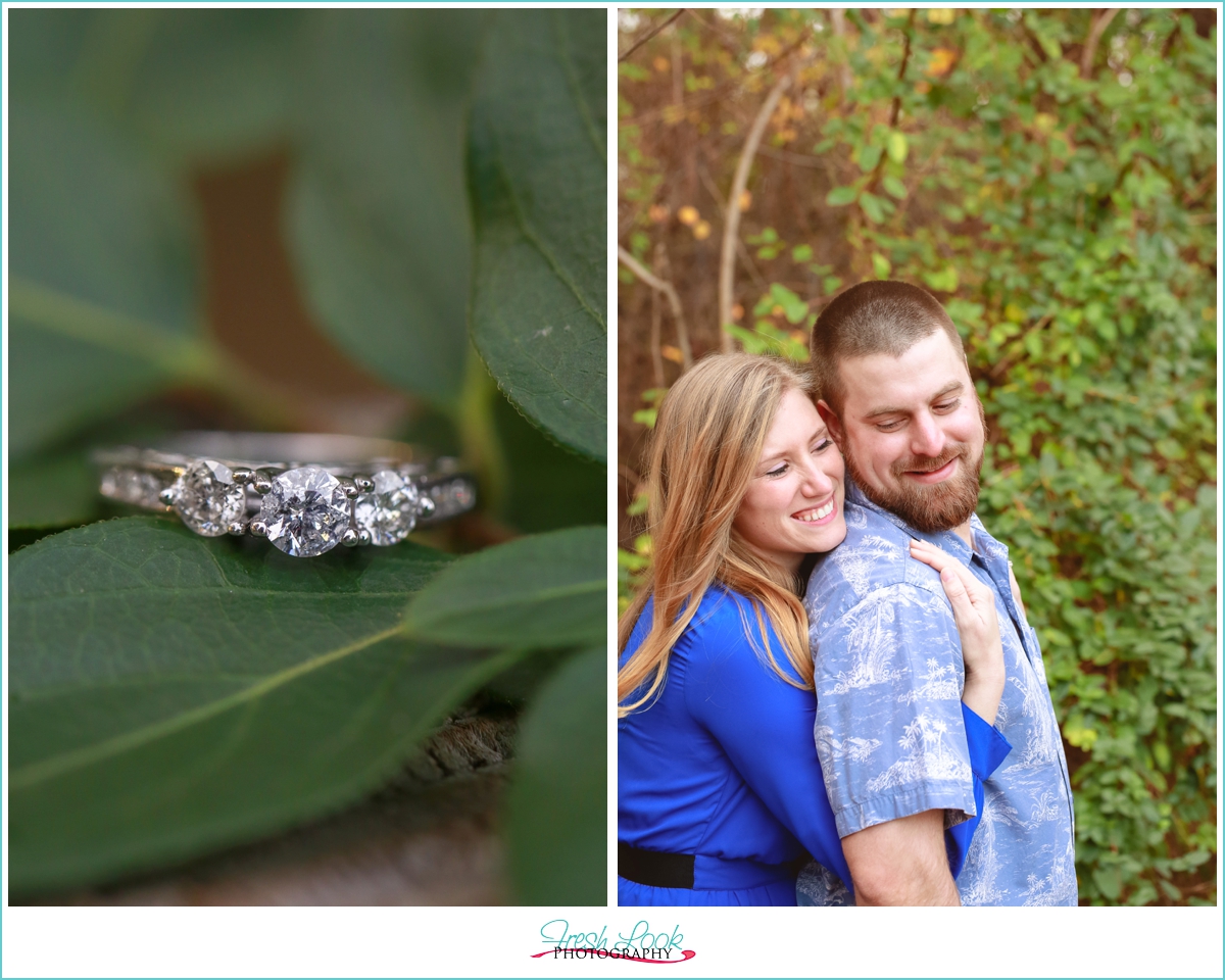 snuggling at your engagement session