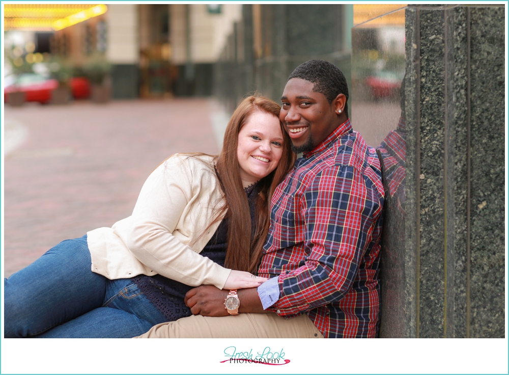 downtown Norfolk engagement shoot