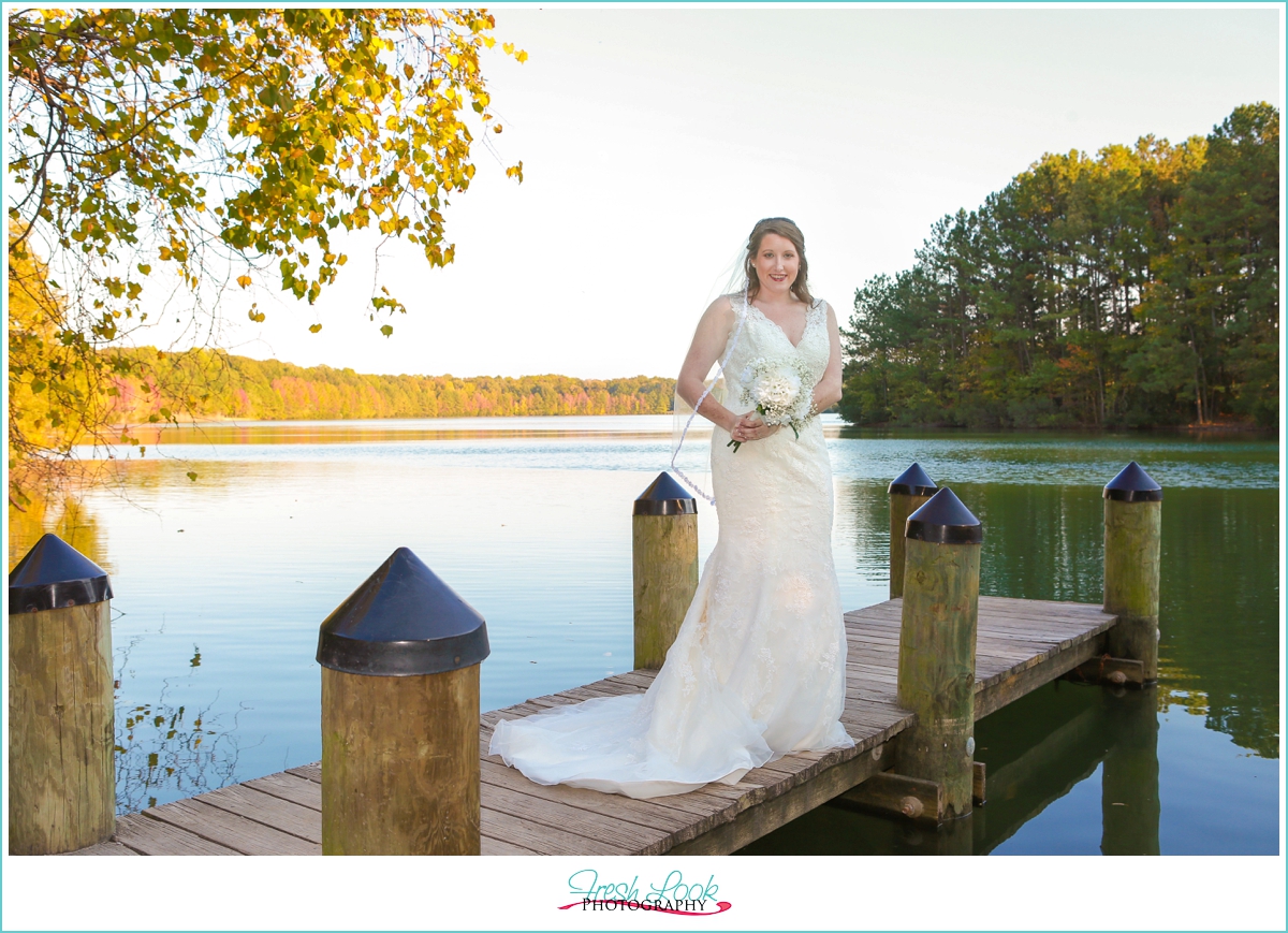 bride on the dock