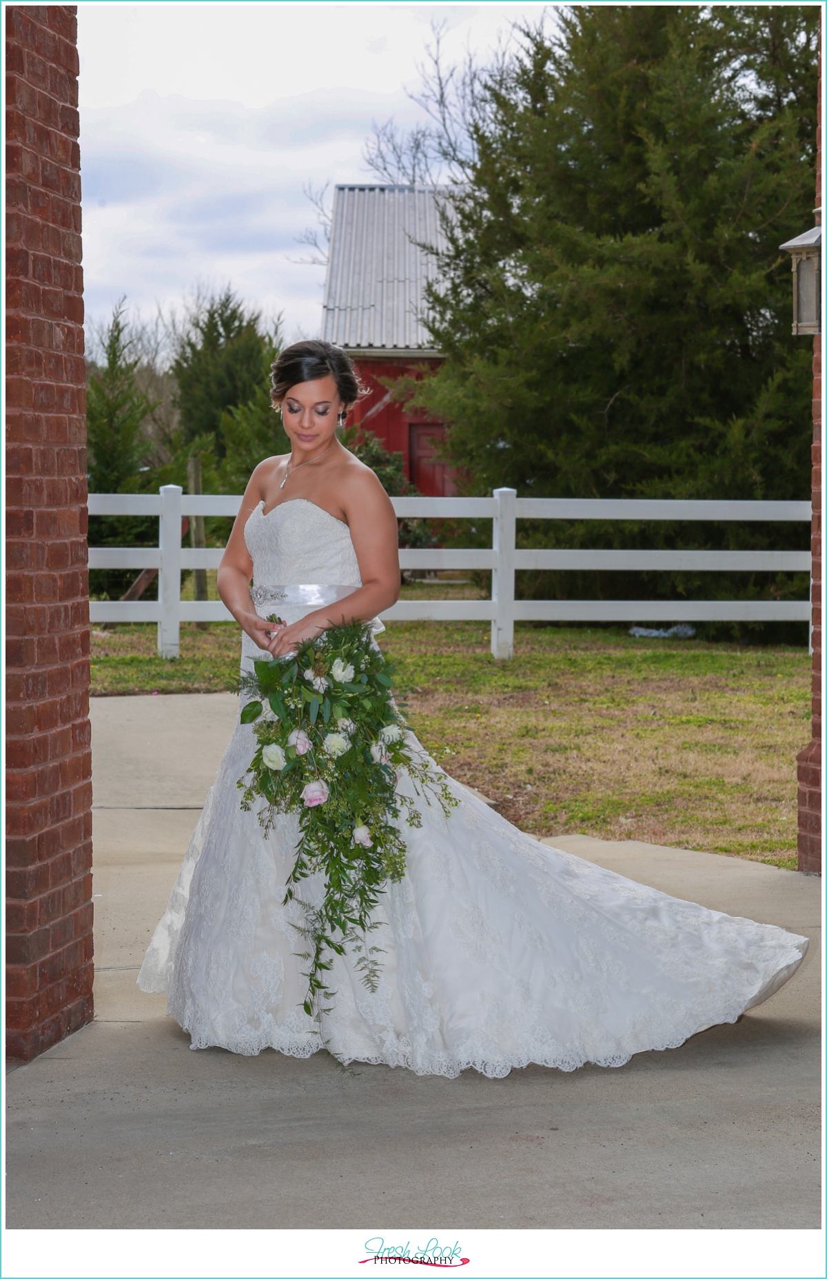 bride at the barn
