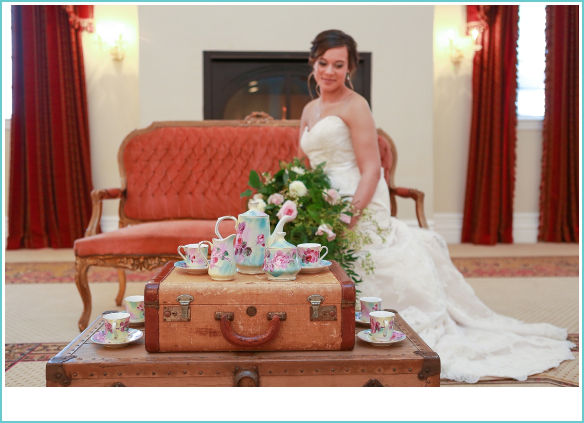 bride at a tea party