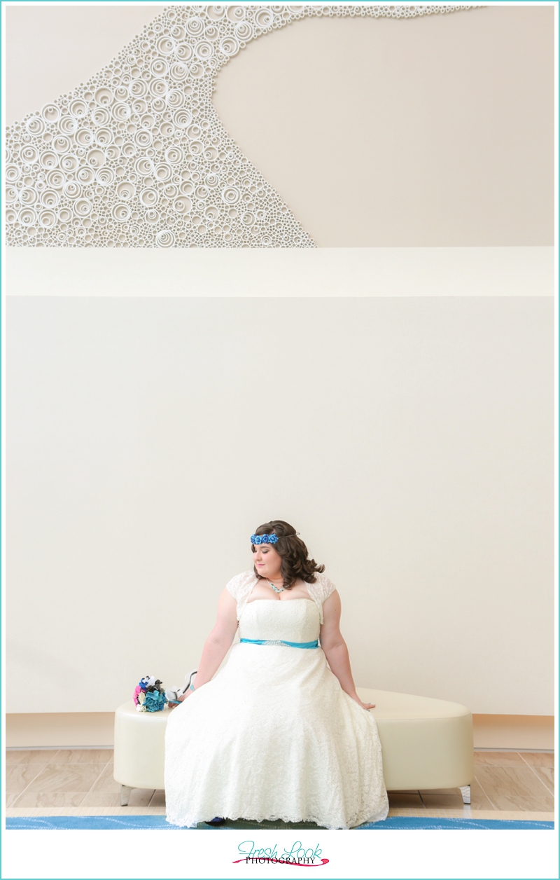 teal bridal portrait