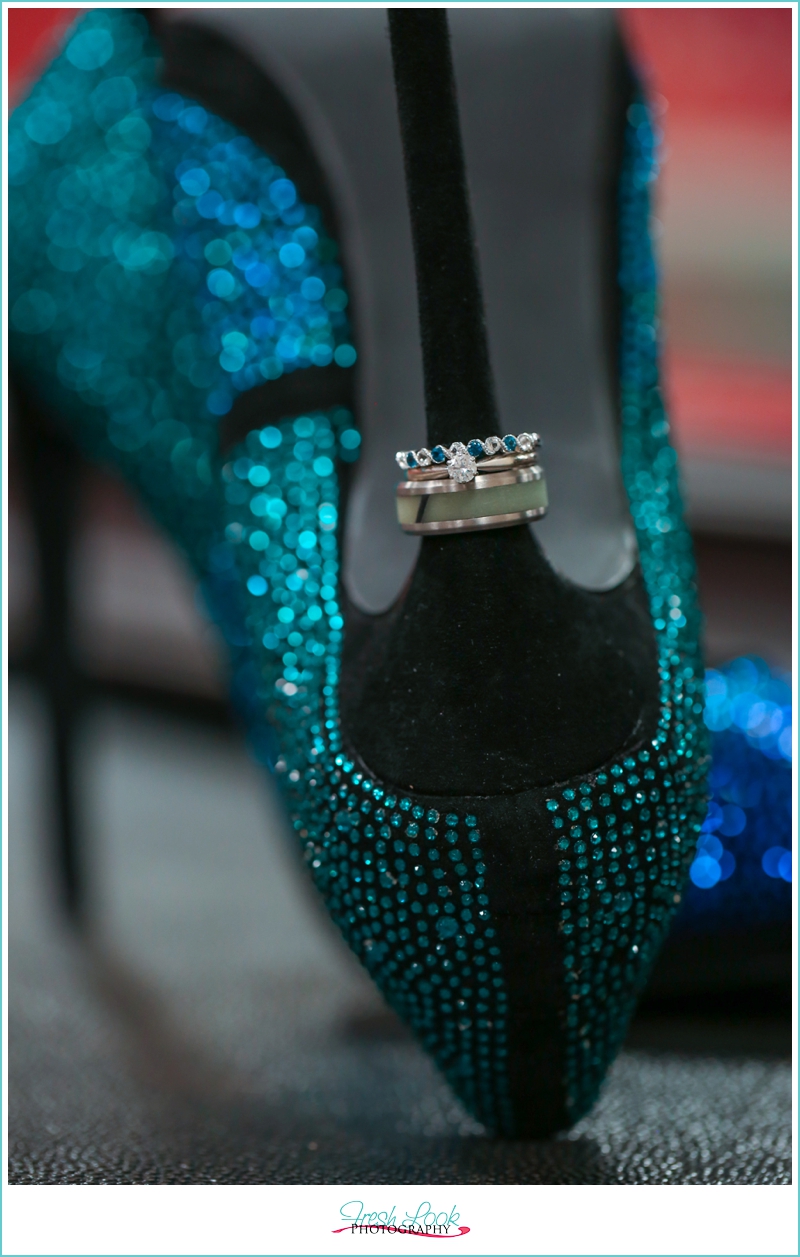 sparkly teal shoes