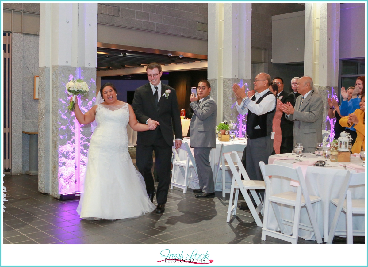 entering the reception