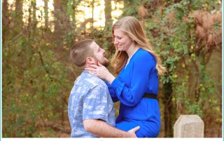 romantic sunset engagement shoot