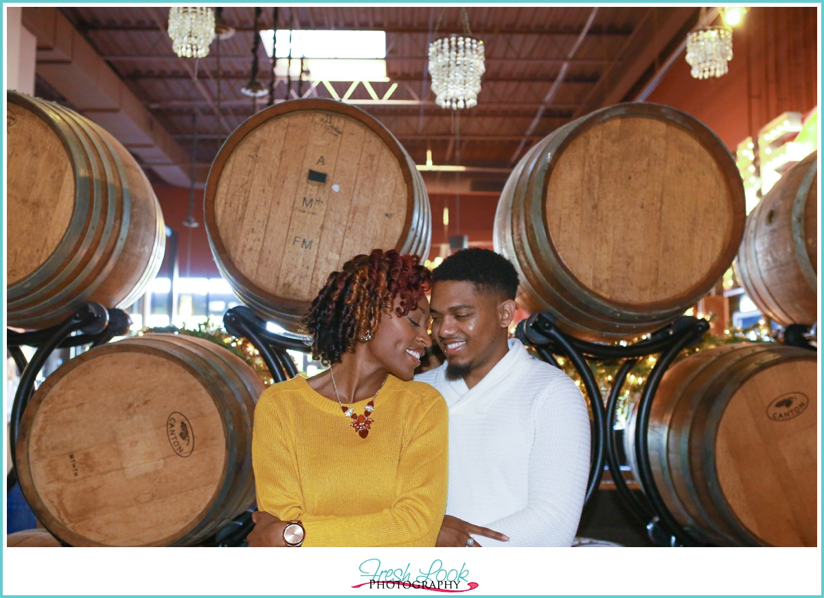 Norfolk vineyard engagement photos