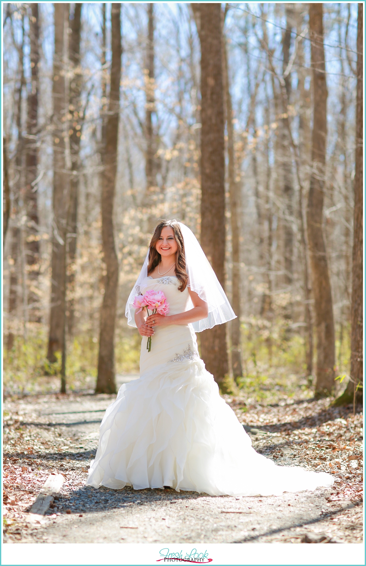 bridal portraits in the woods