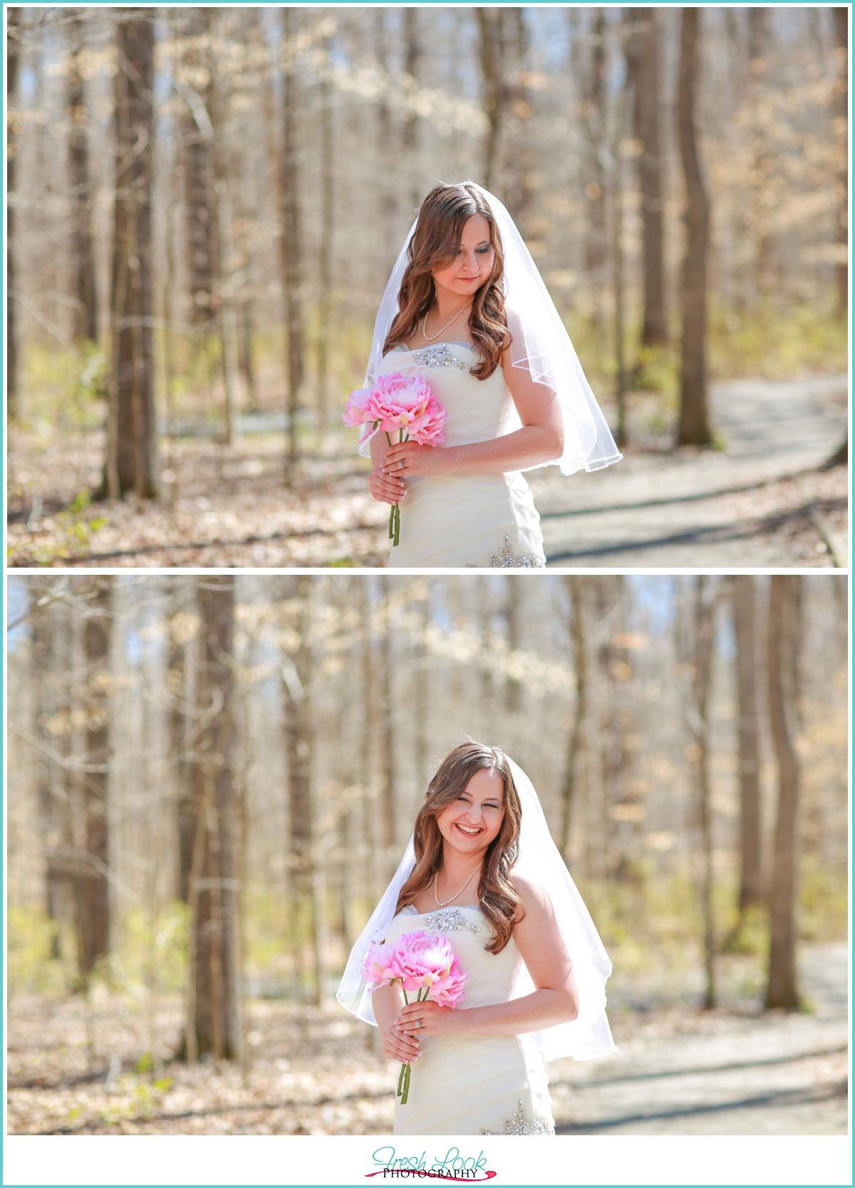 bride in the woods