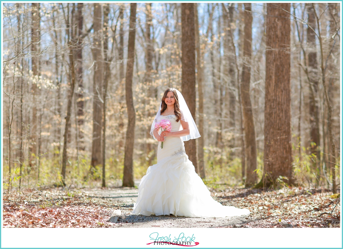 woodsy bridal session