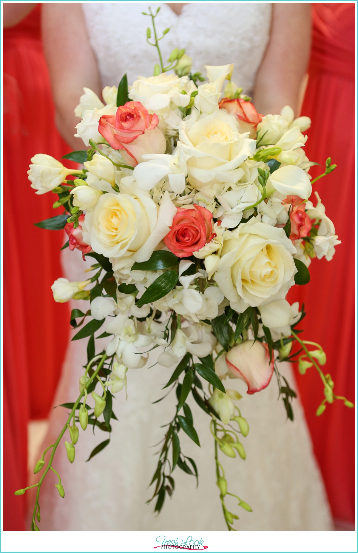 coral bridal bouquet