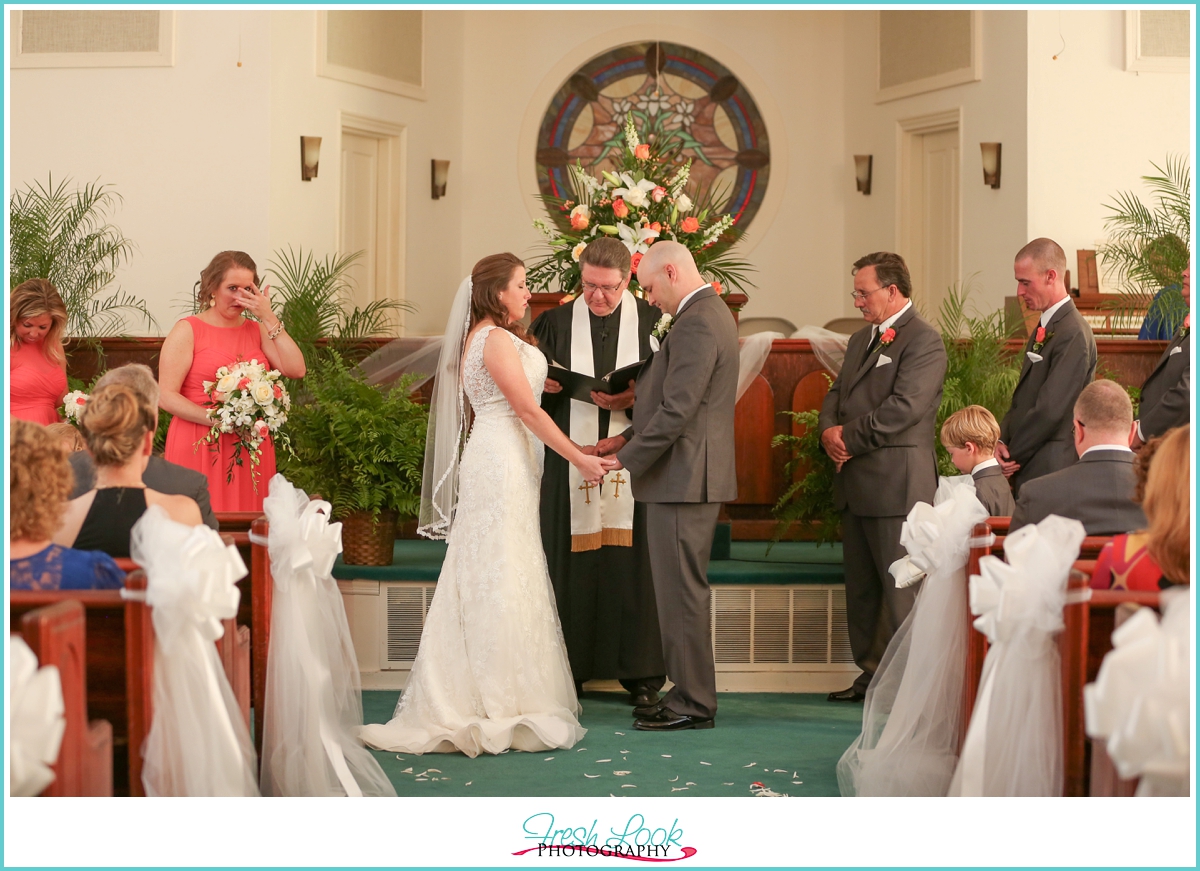 praying at the wedding