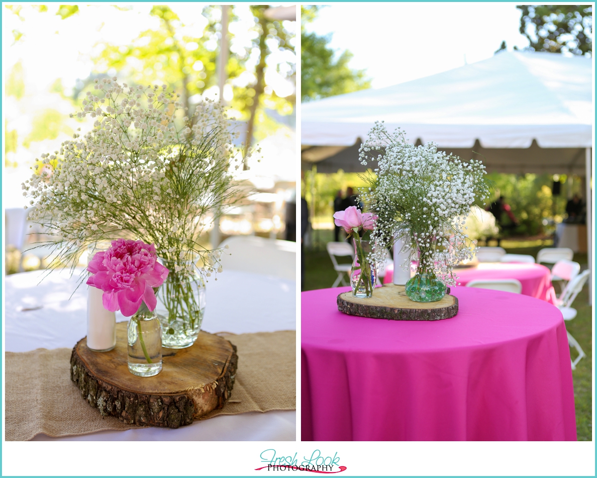 pink wedding decorations