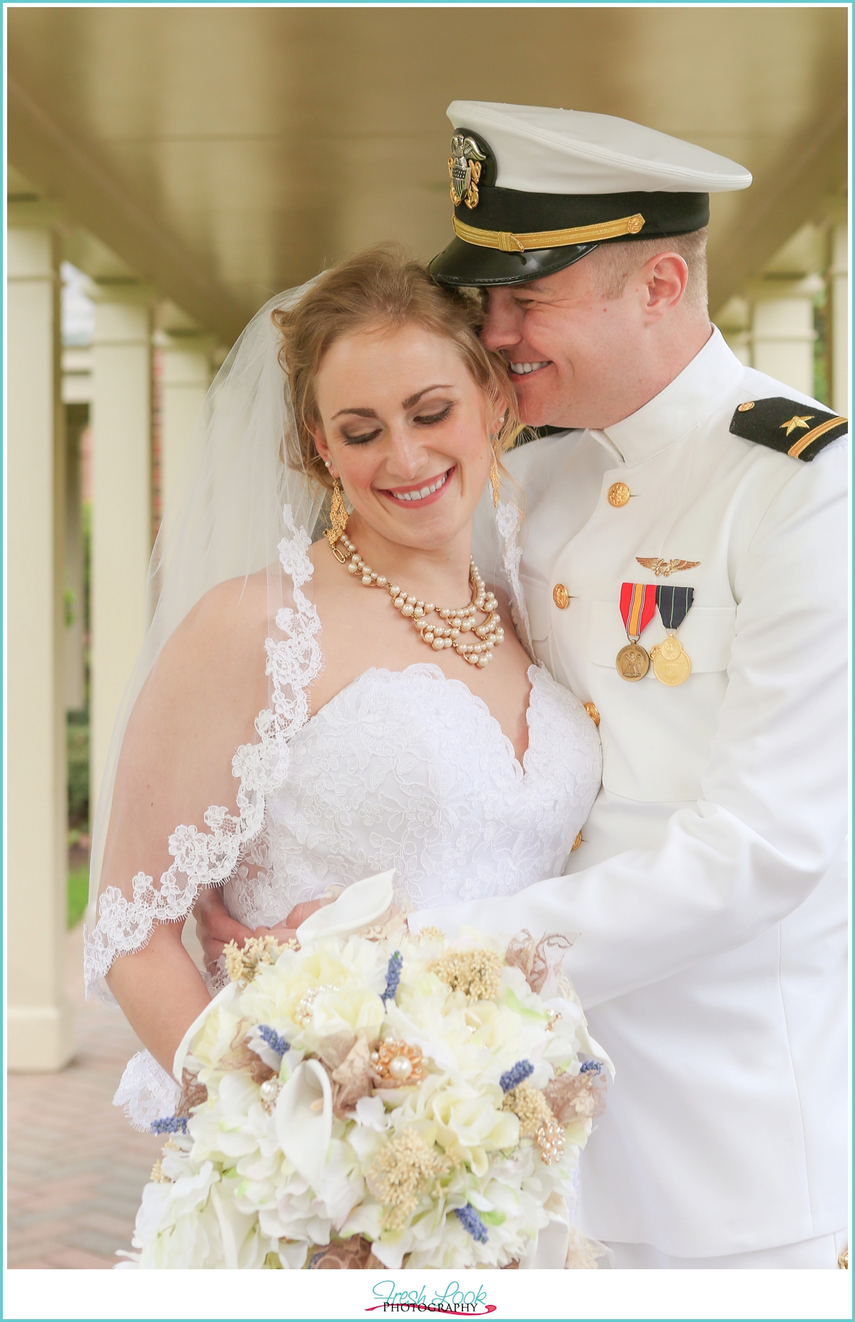 laughing bride and groom