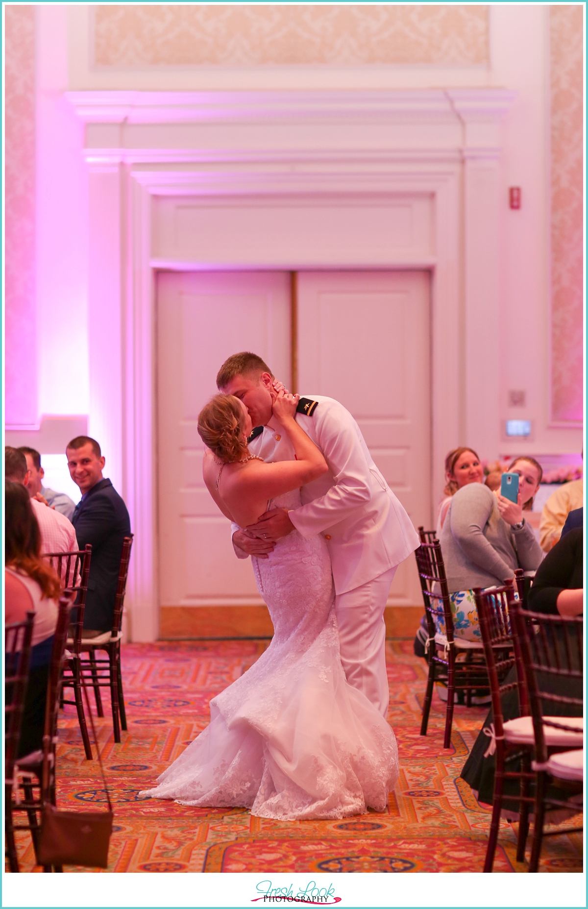 kisses at the reception