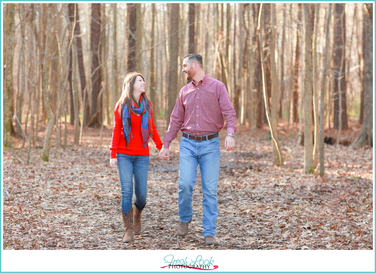 walking in the woods together