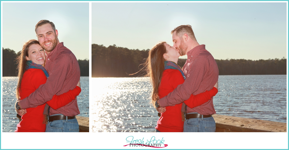 engagement shoot on water