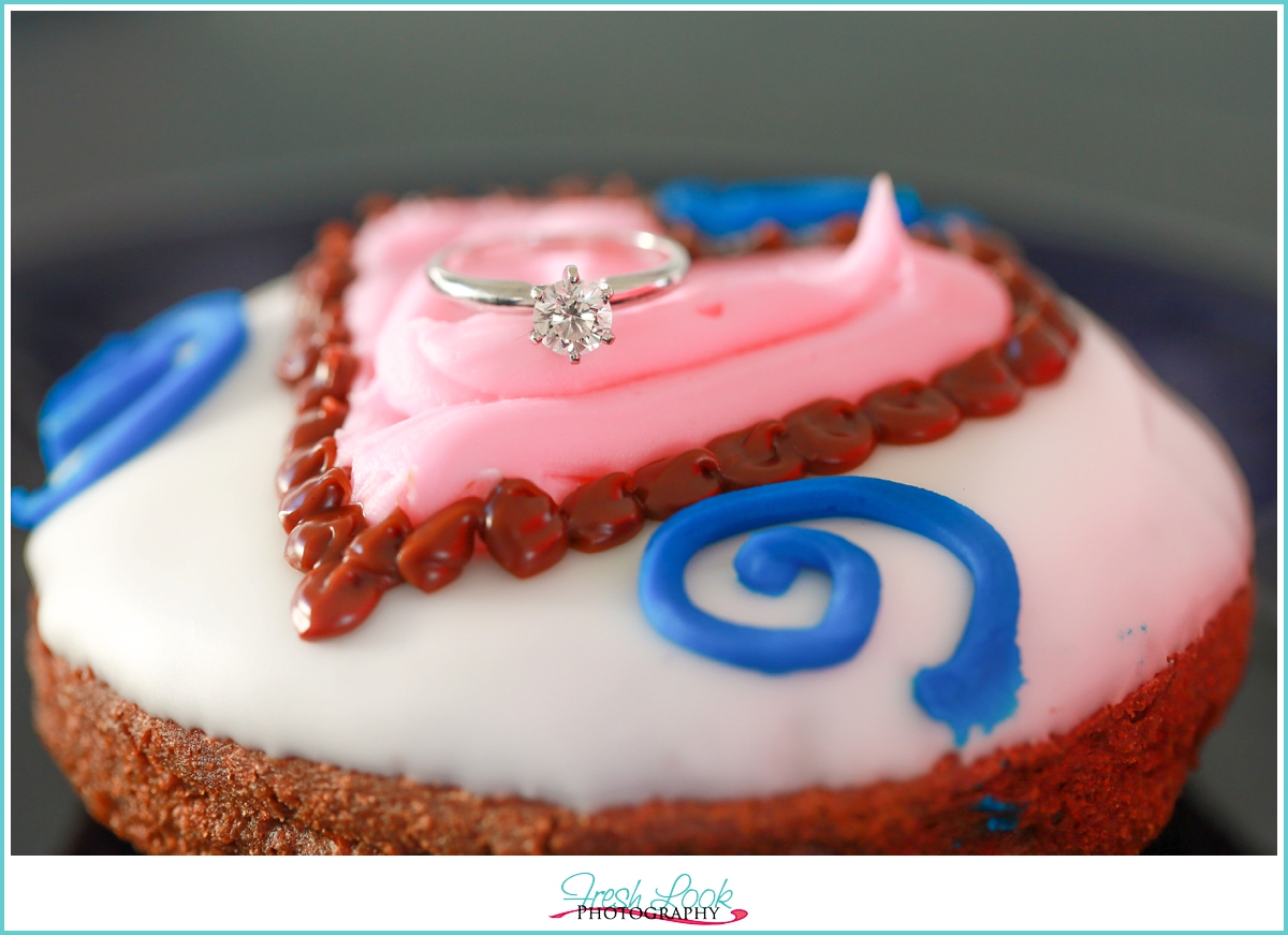 donut shop engagement shoot