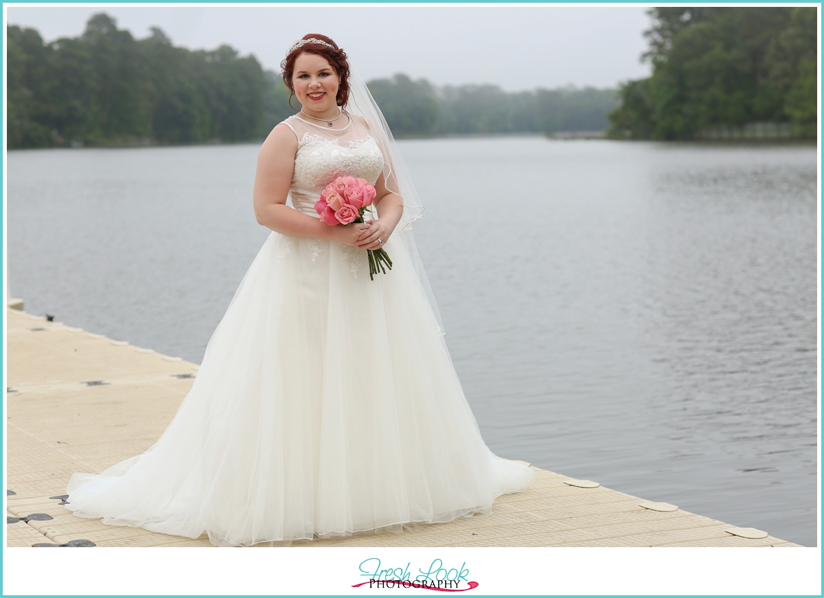 bride on dock