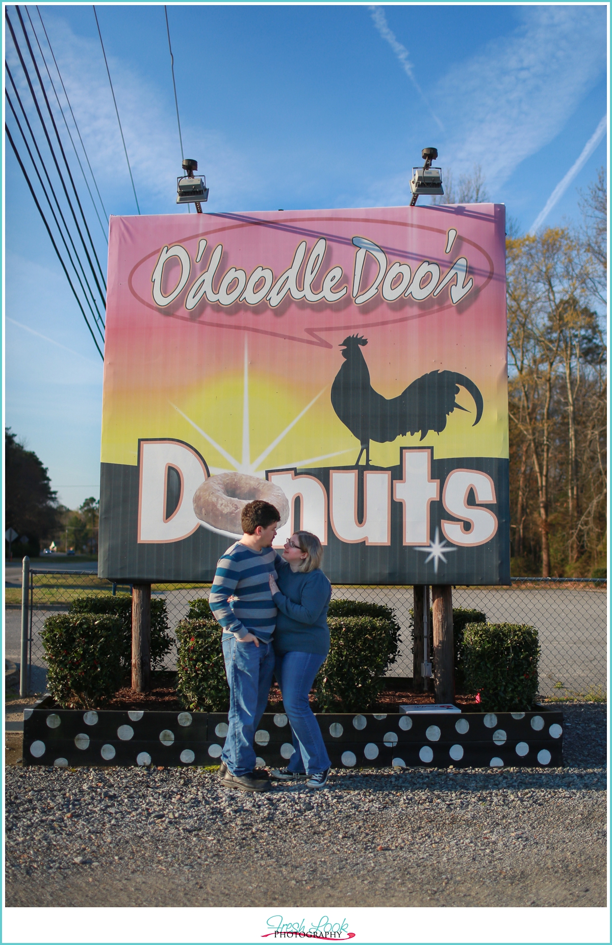 donut shop engagement shoot