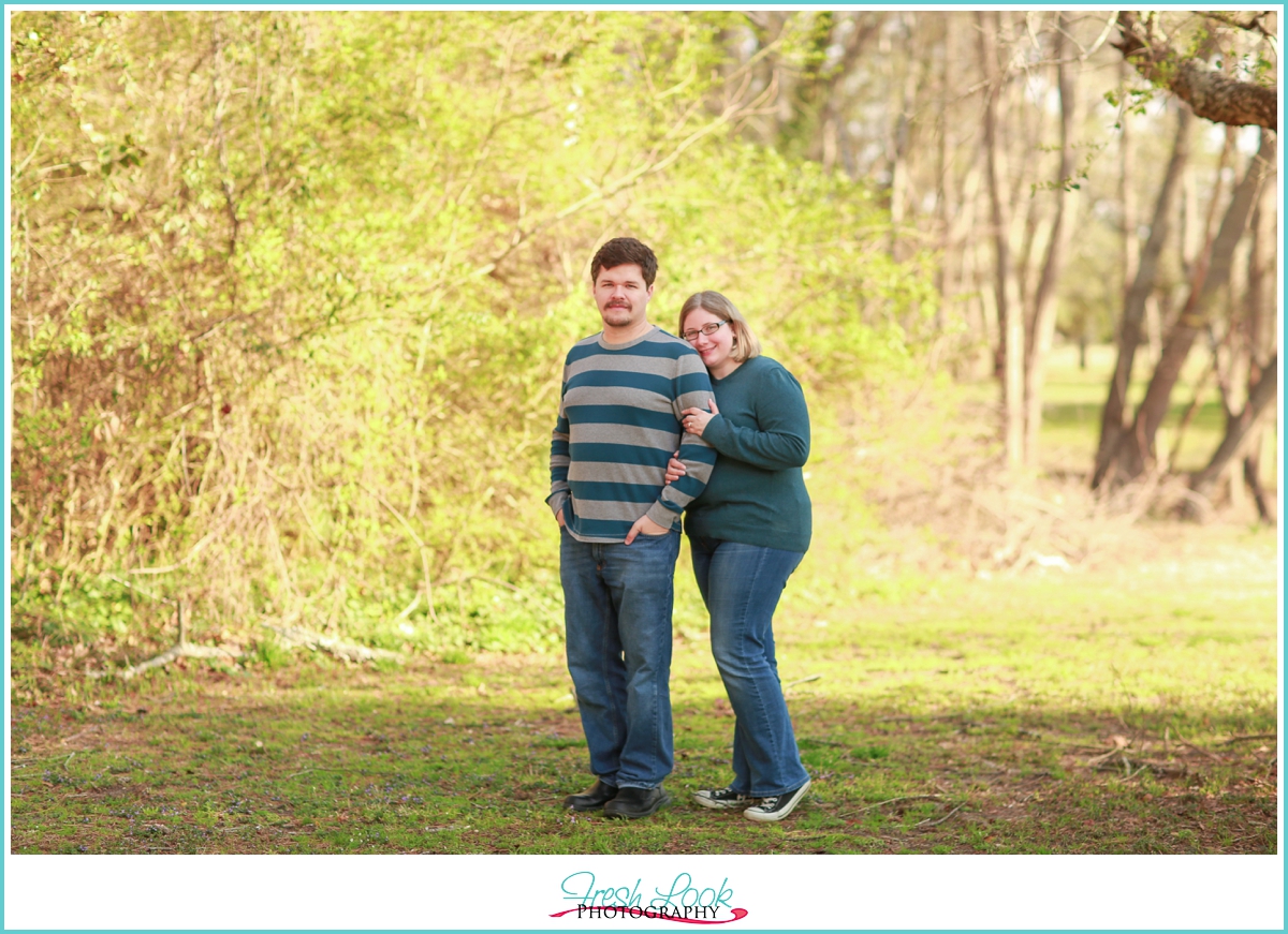 woodsy engagement session