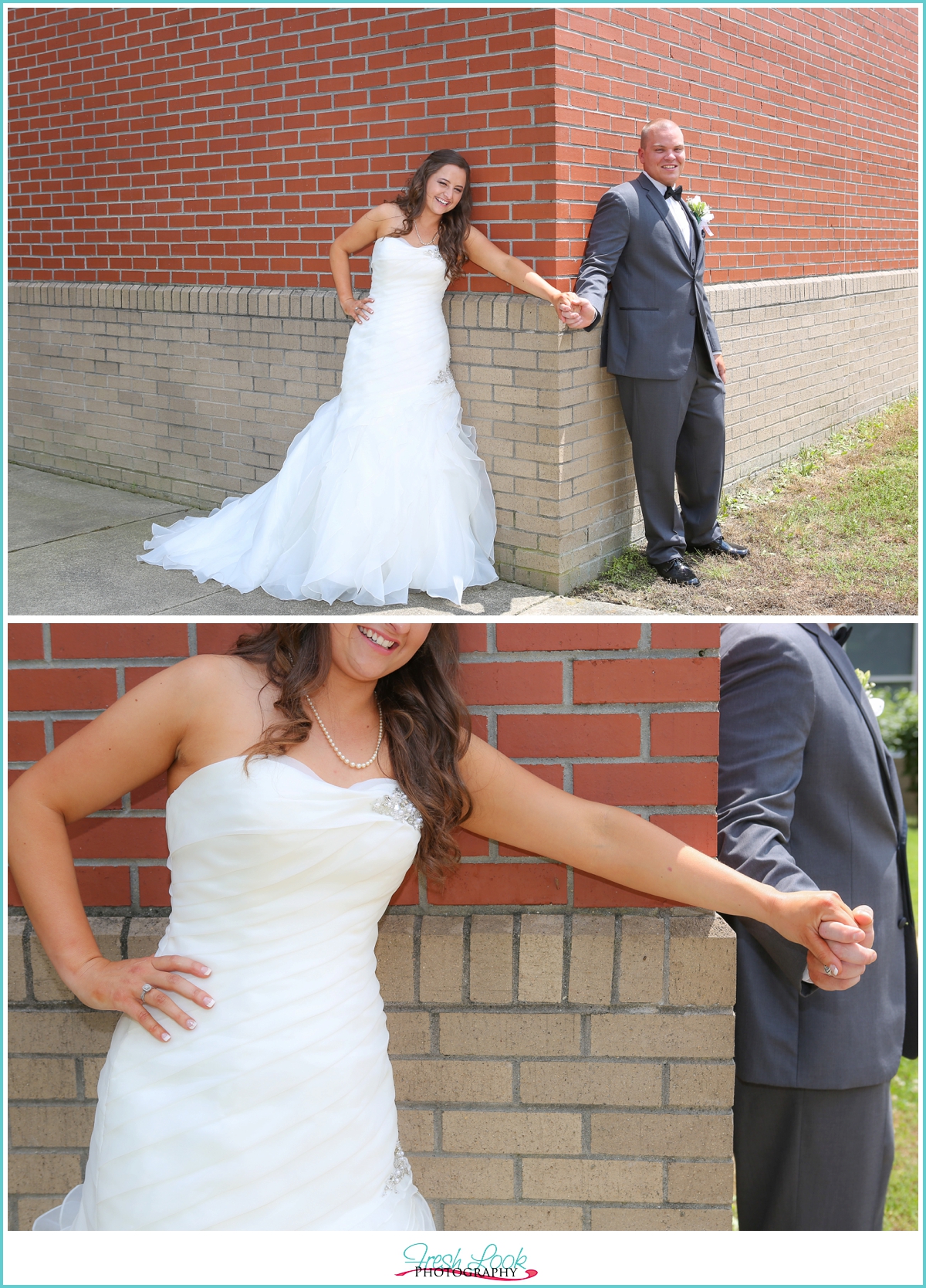 bride and groom first look