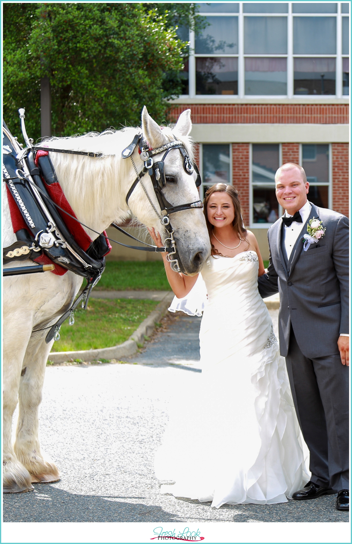country bride with horse