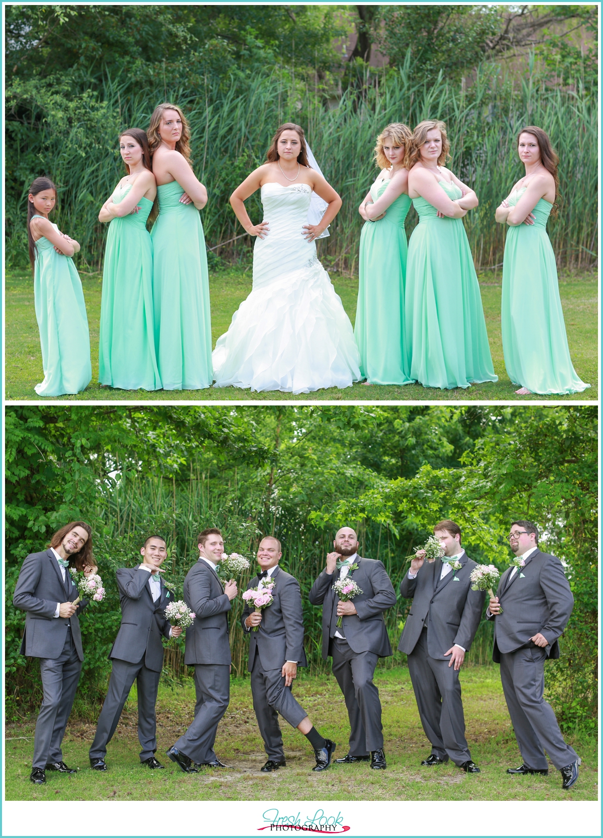 groomsmen acting like bridesmaids