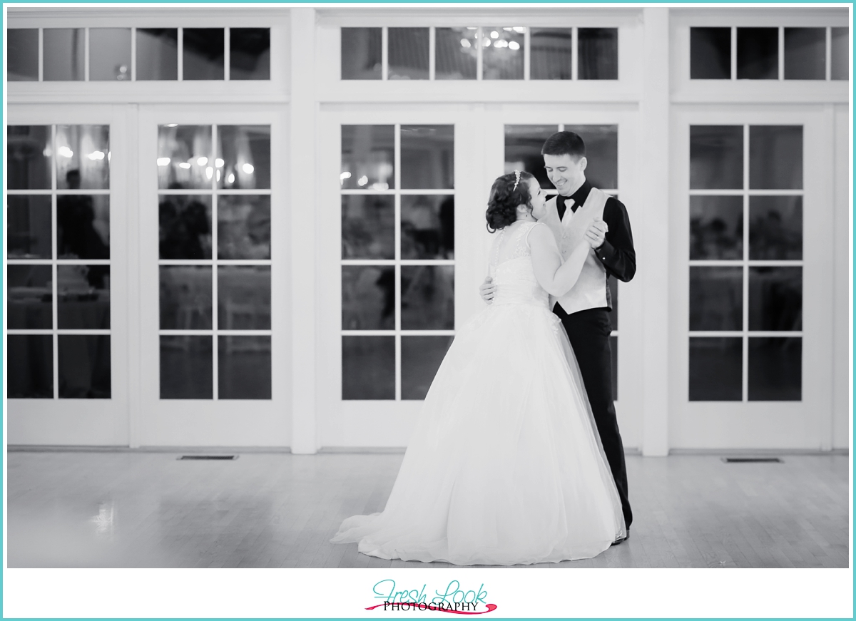 black and white first dance