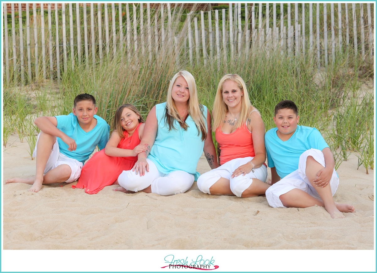 coral and teal beach photos